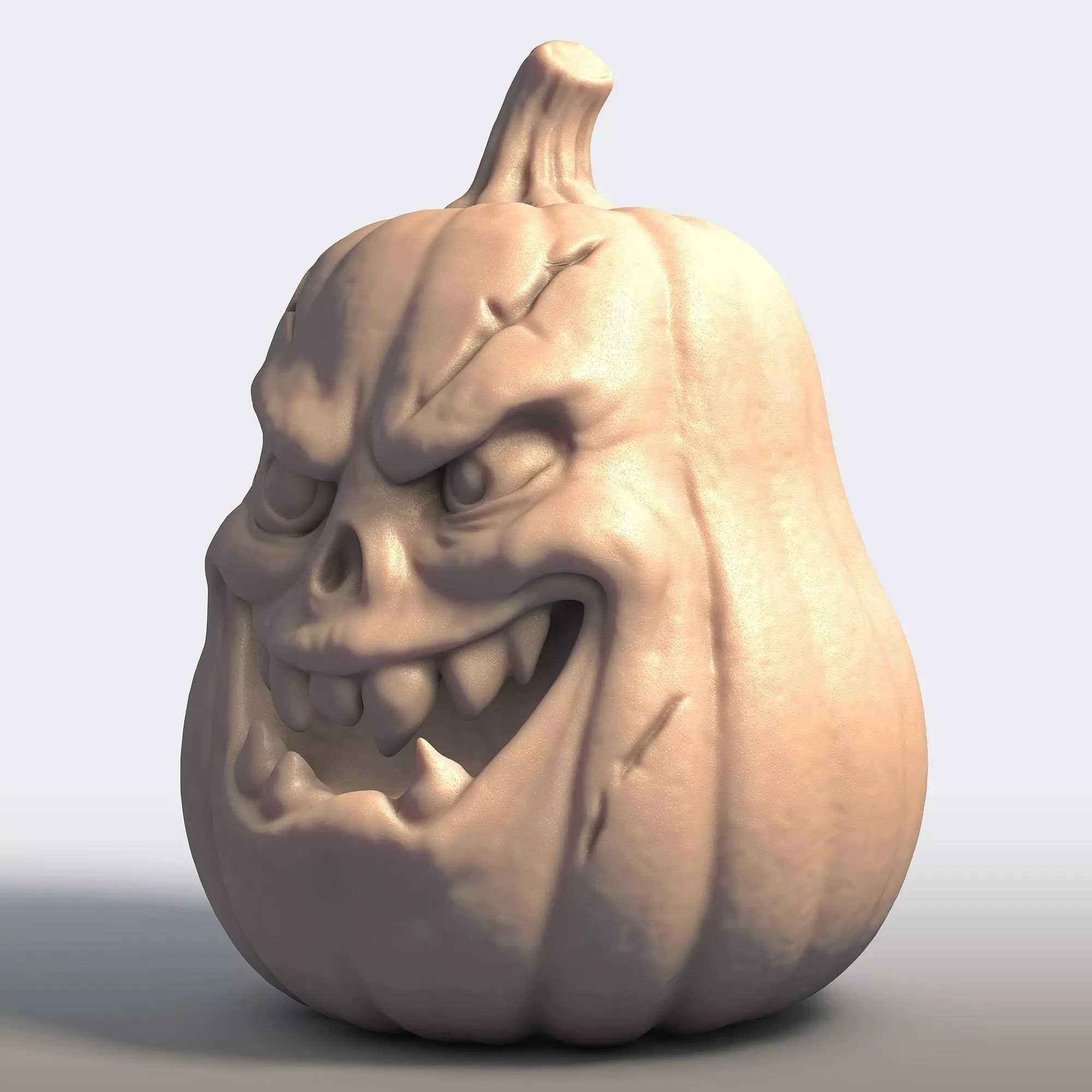 Monster Pumpkin Halloween Sculpture 3D print model_1