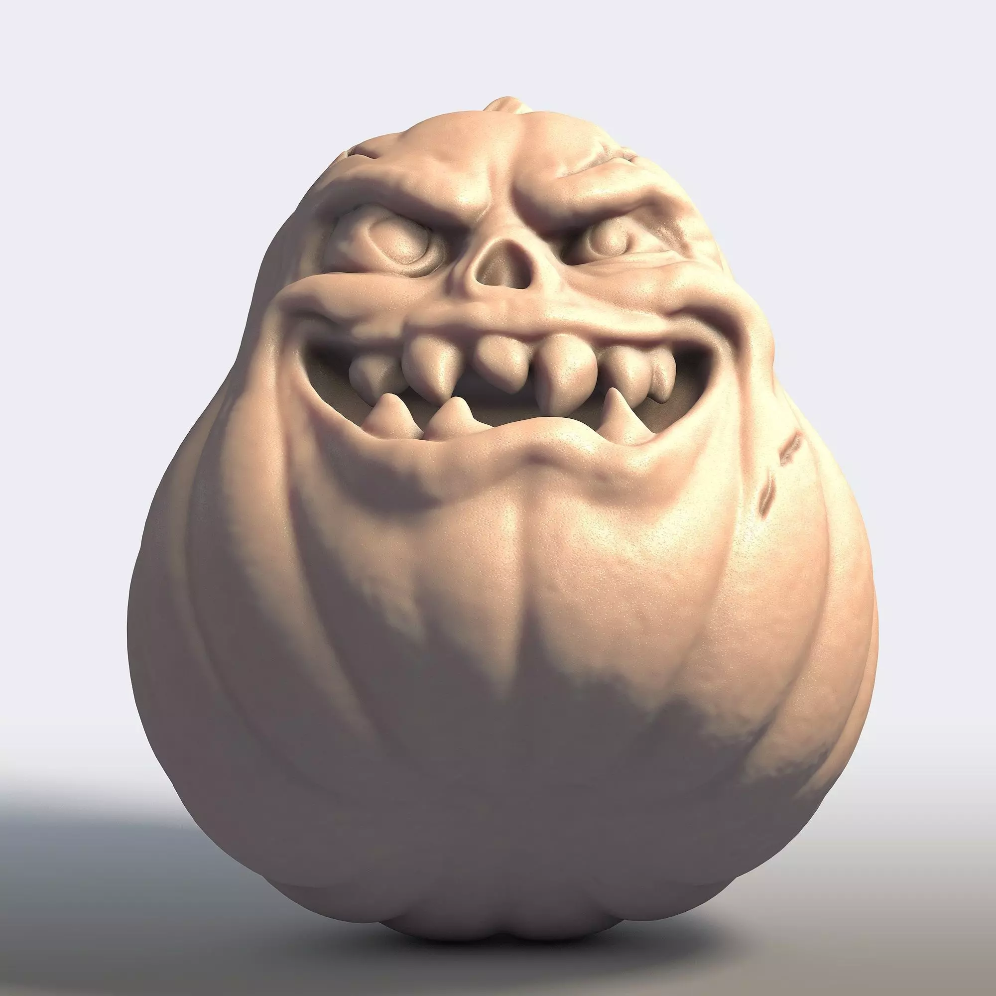 Monster Pumpkin Halloween Sculpture 3D print model_8