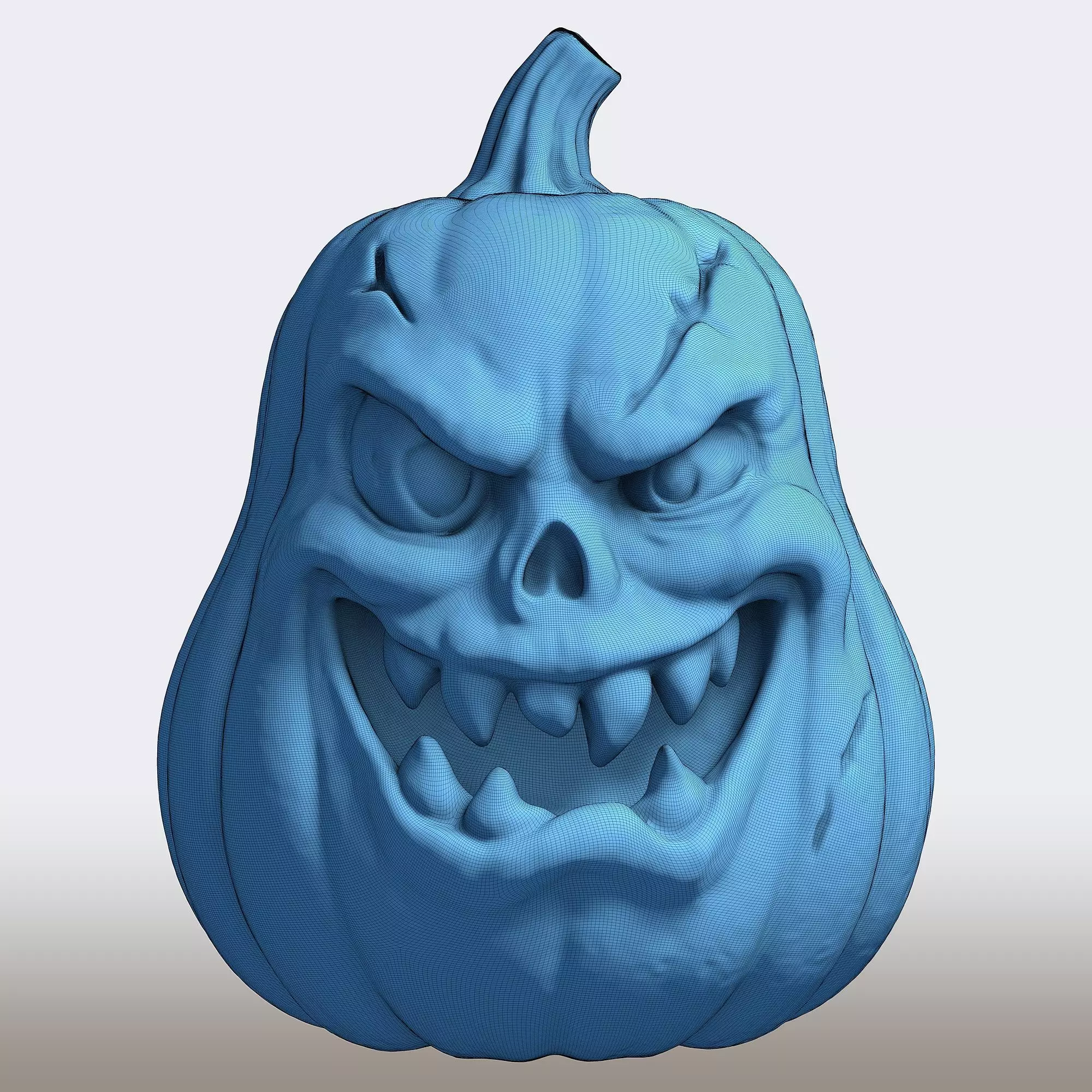Monster Pumpkin Halloween Sculpture 3D print model_9