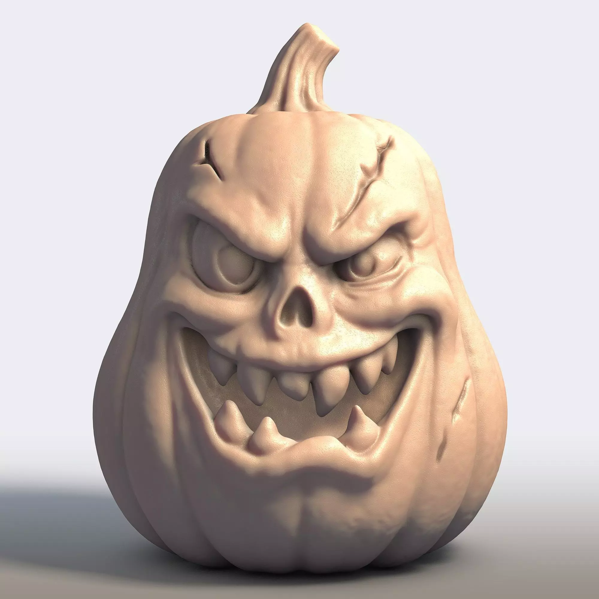 Monster Pumpkin Halloween Sculpture 3D print model_0