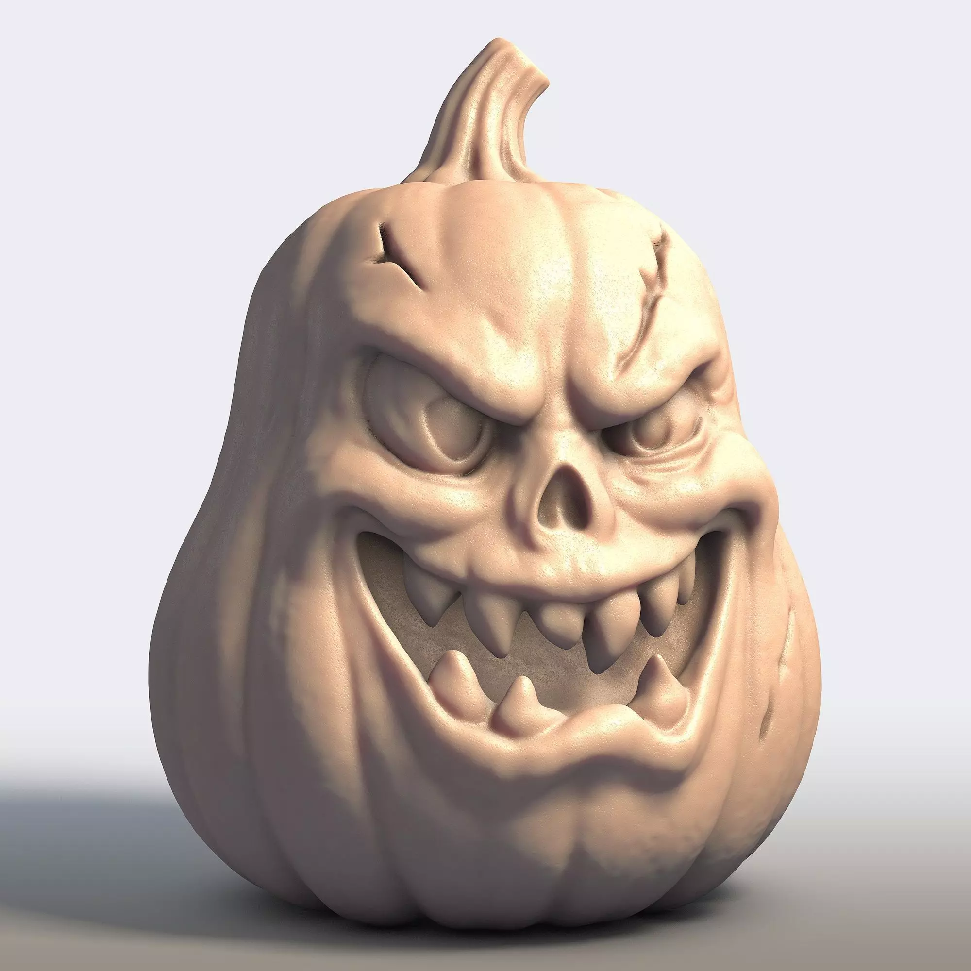 Monster Pumpkin Halloween Sculpture 3D print model_7
