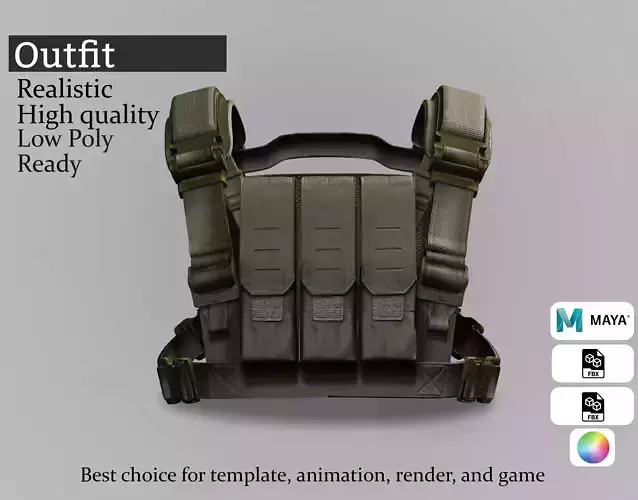 Realistic Combat Vest - Ammo Pouch Gear