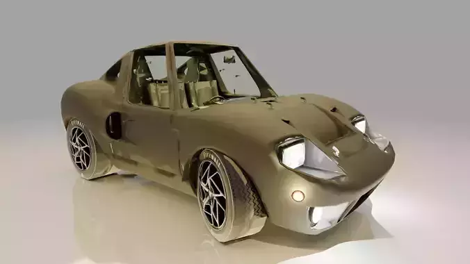 Realistic Sports Car 3D Model - High Quality Game Ready Detailed