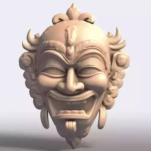 Wayang Mask Balinese Artistic Face Sculpture