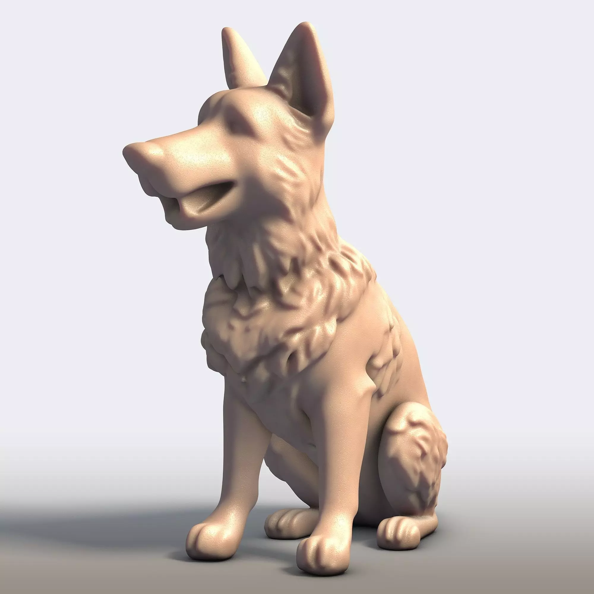 German Shepherd Dog Canine Sculpture 3D print model_7