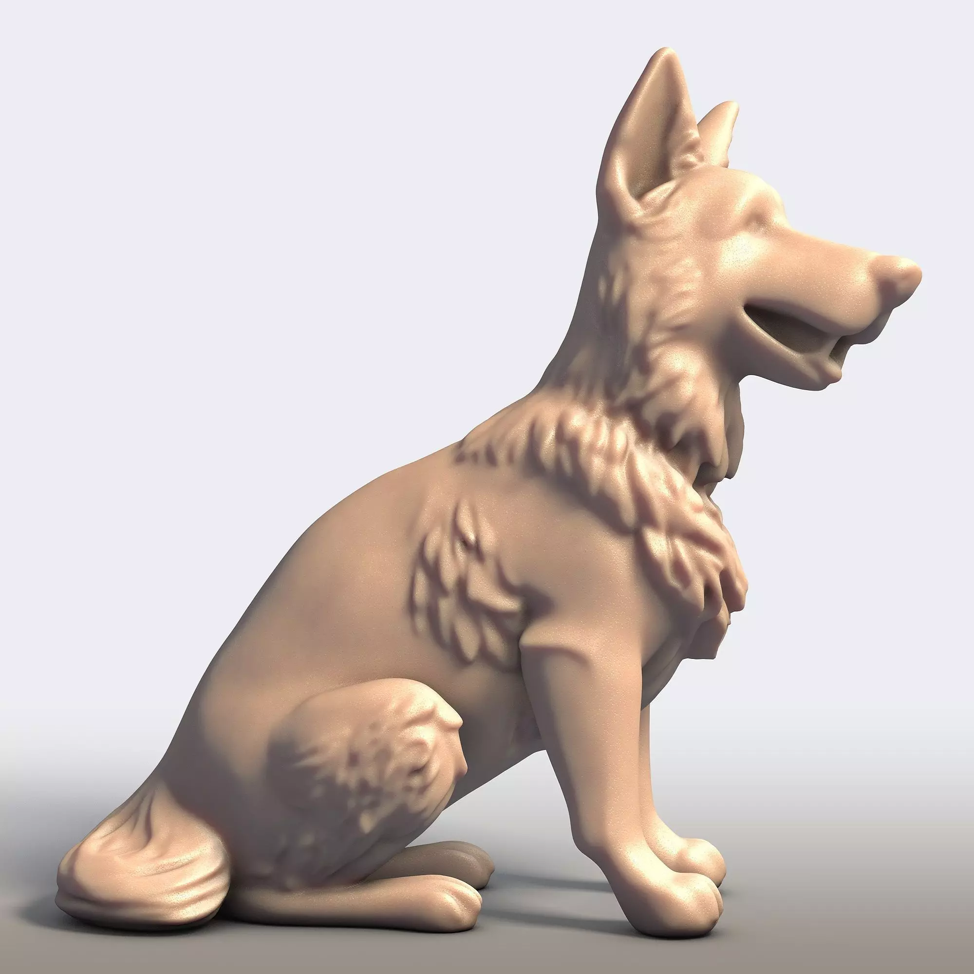 German Shepherd Dog Canine Sculpture 3D print model_1