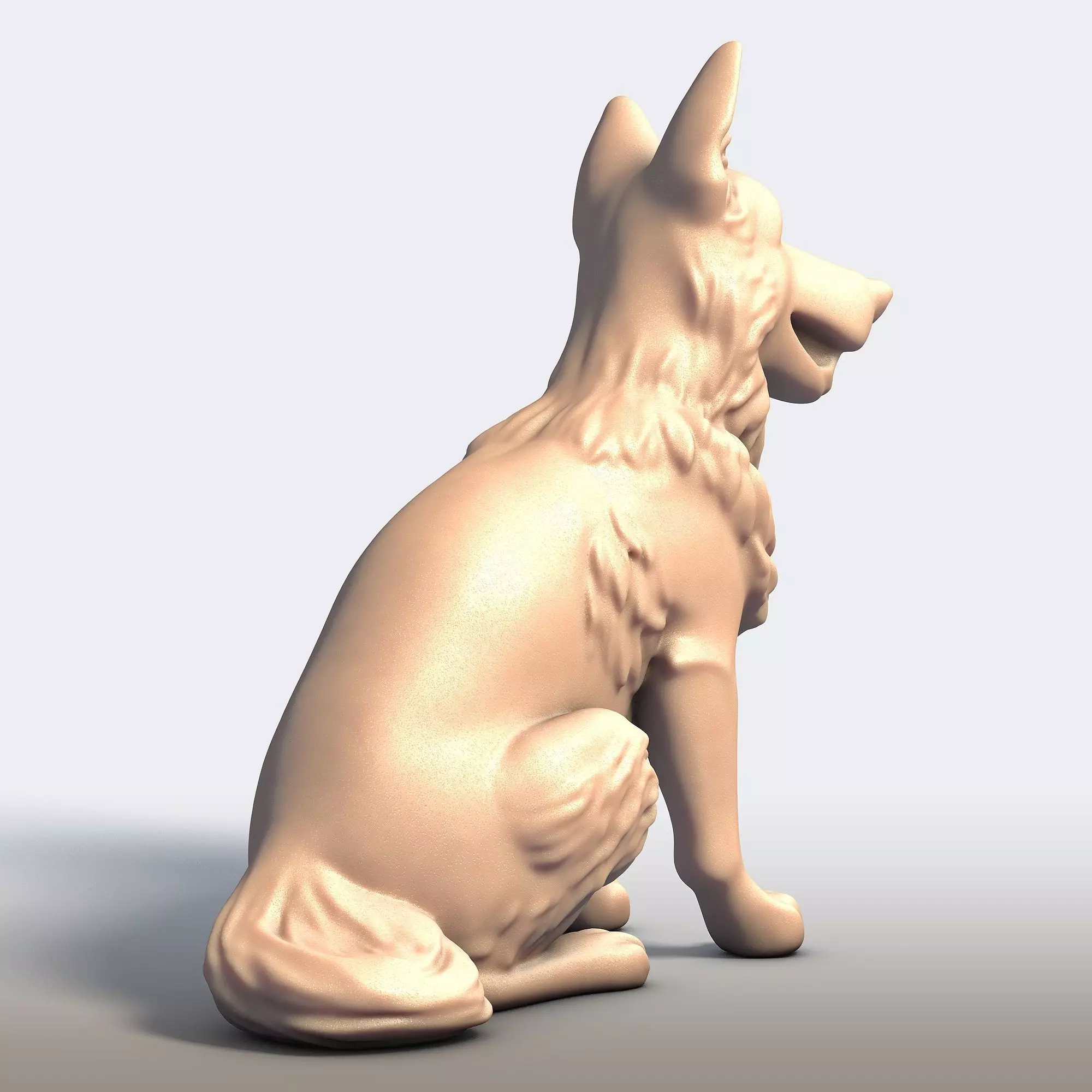 German Shepherd Dog Canine Sculpture 3D print model_3