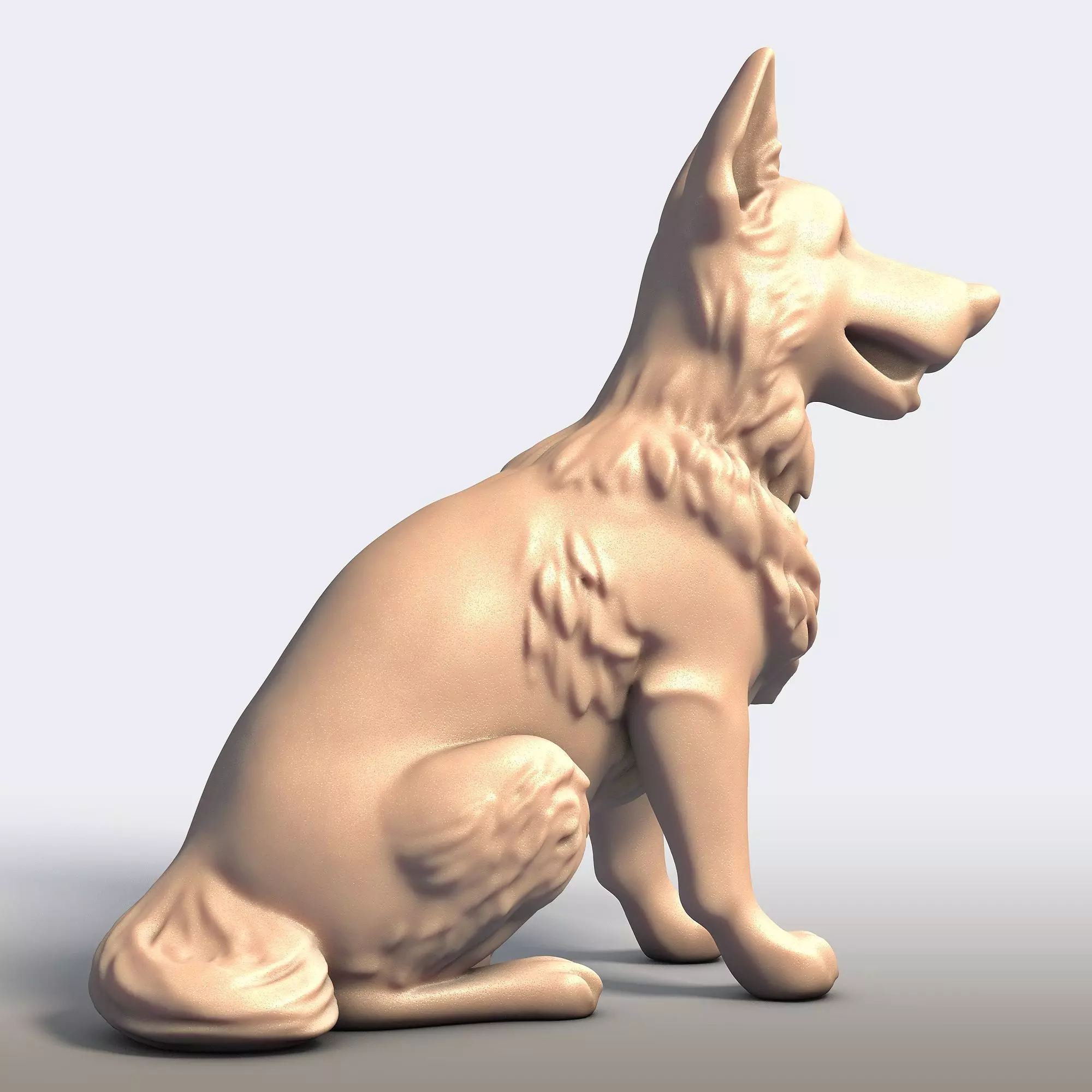 German Shepherd Dog Canine Sculpture 3D print model_2