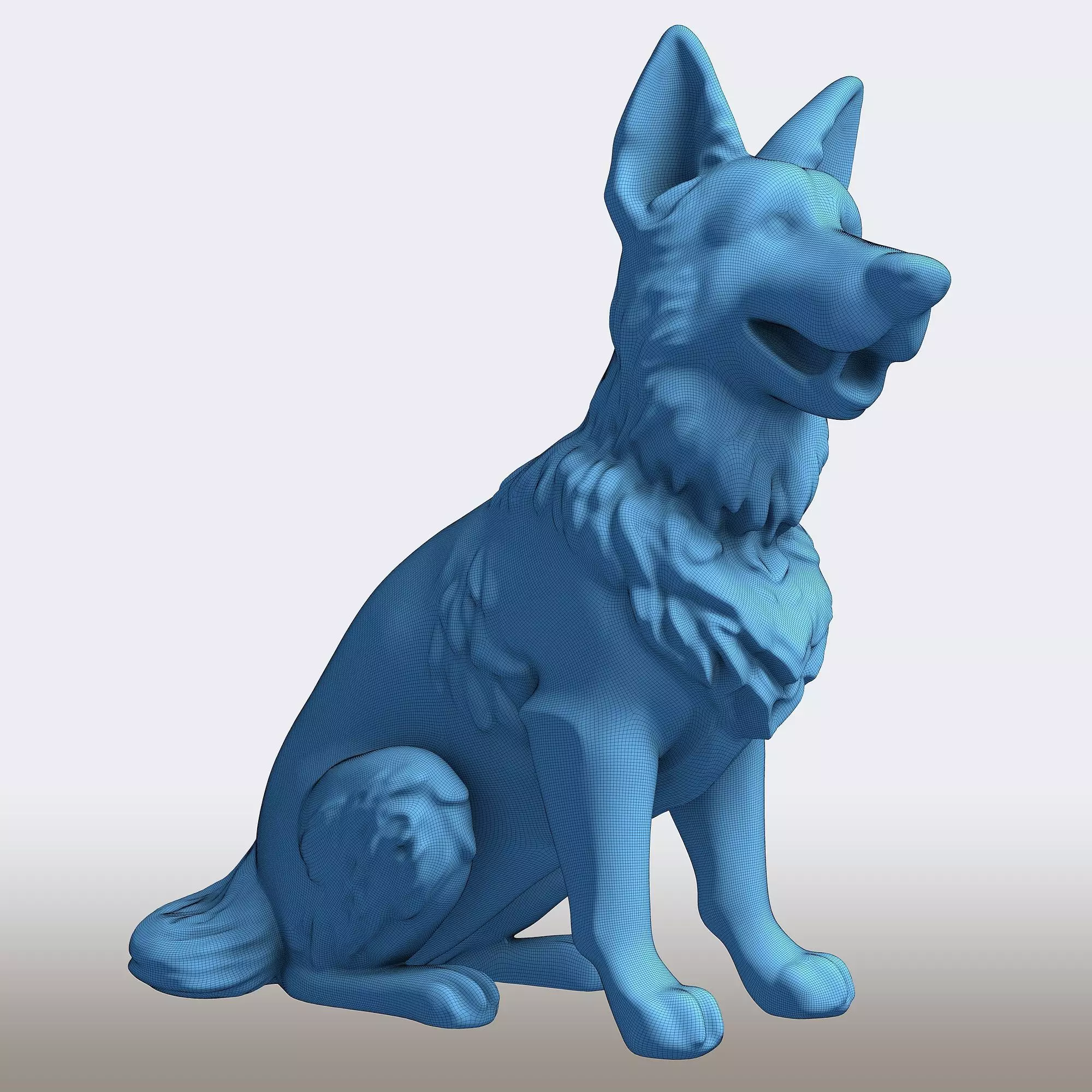 German Shepherd Dog Canine Sculpture 3D print model_9