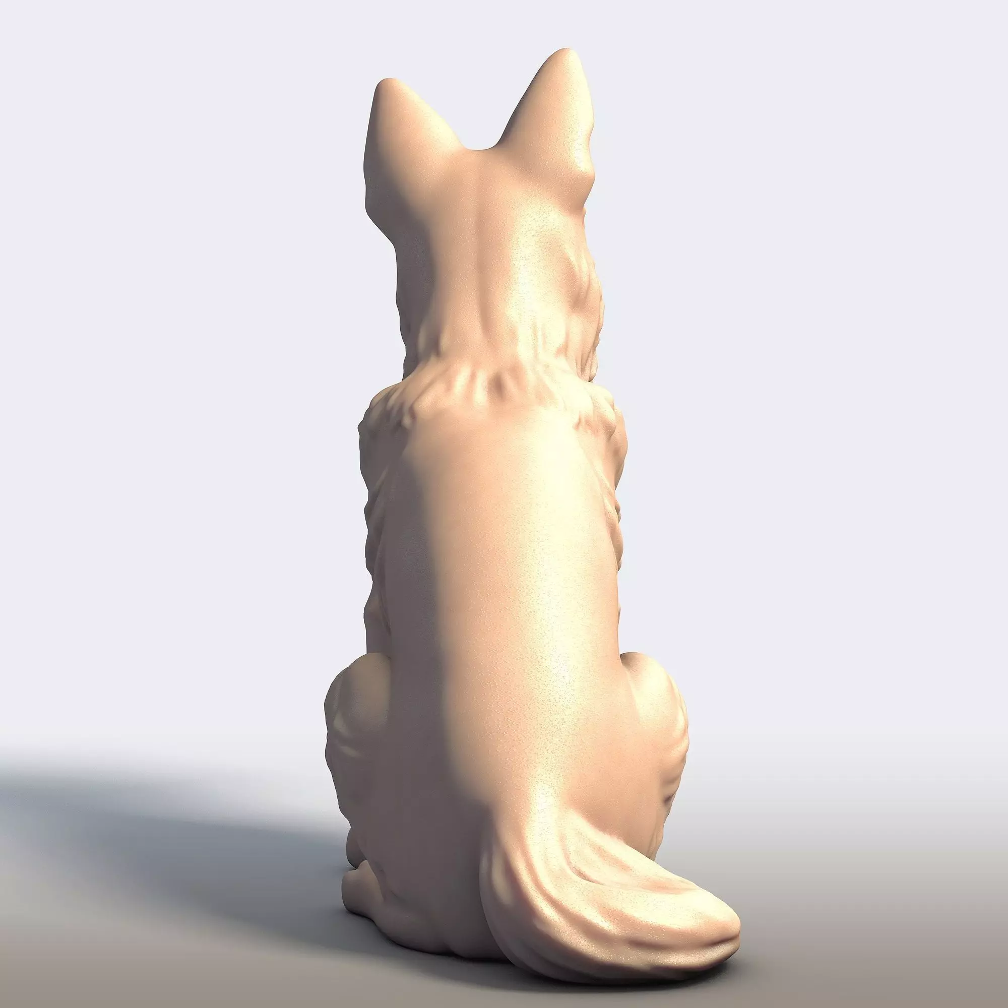 German Shepherd Dog Canine Sculpture 3D print model_4