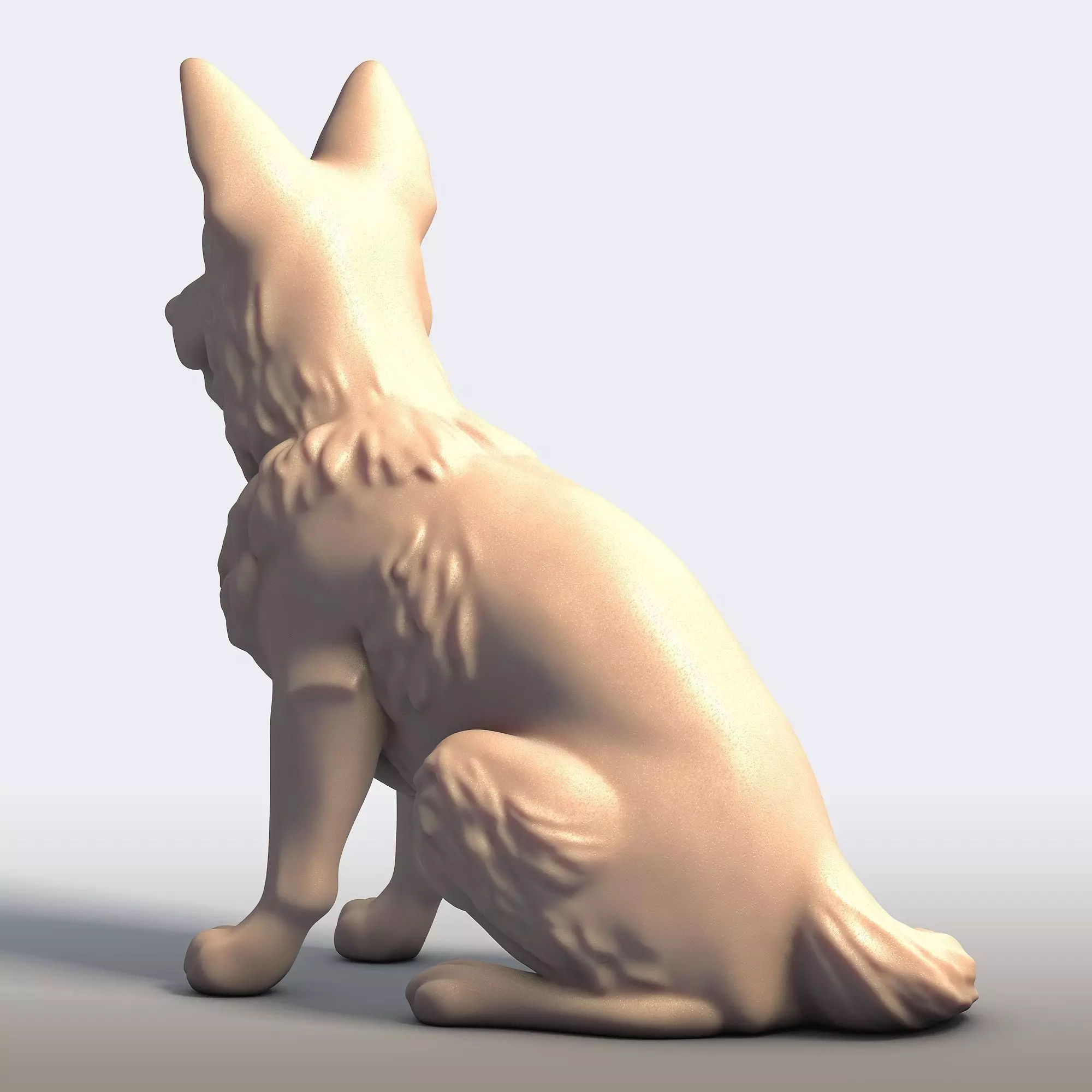 German Shepherd Dog Canine Sculpture 3D print model_5