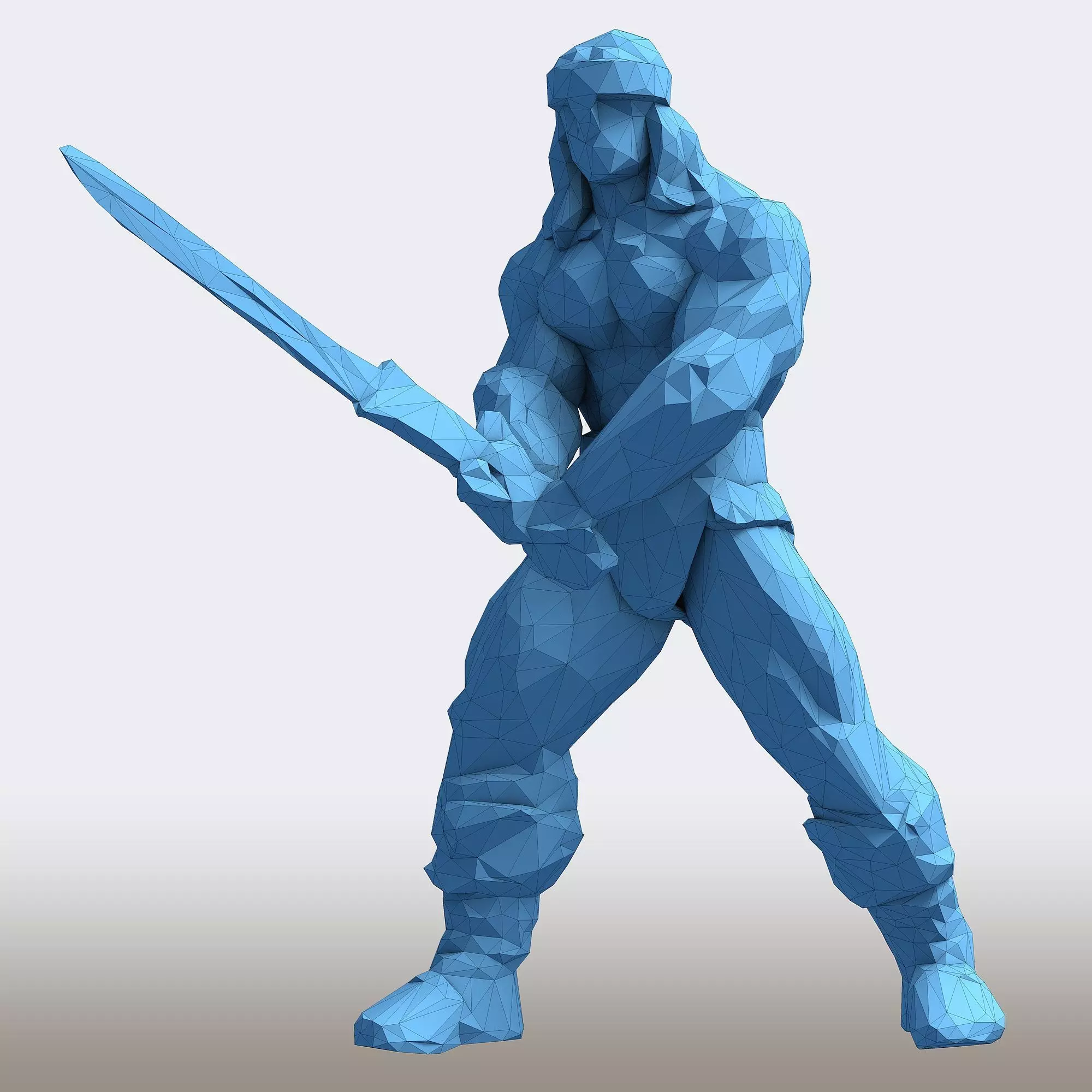 Conan Varvar Low Poly 3D print model_8