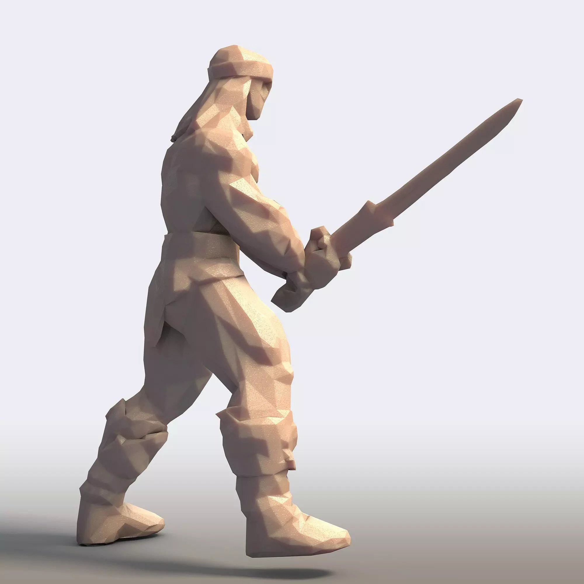 Conan Varvar Low Poly 3D print model_5