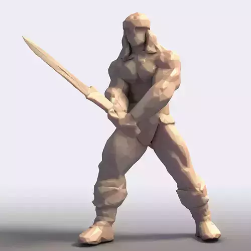 Conan Varvar Low Poly