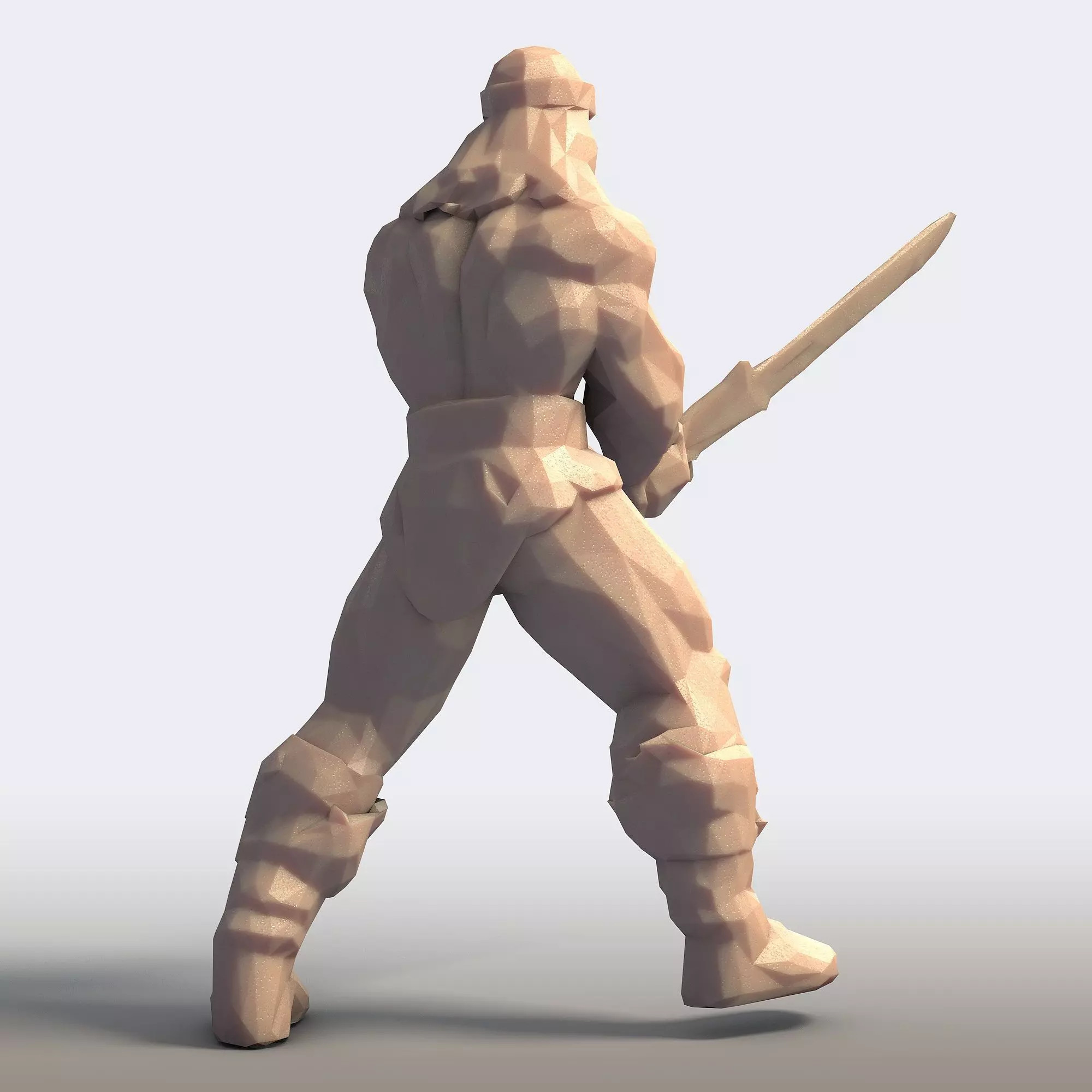 Conan Varvar Low Poly 3D print model_4