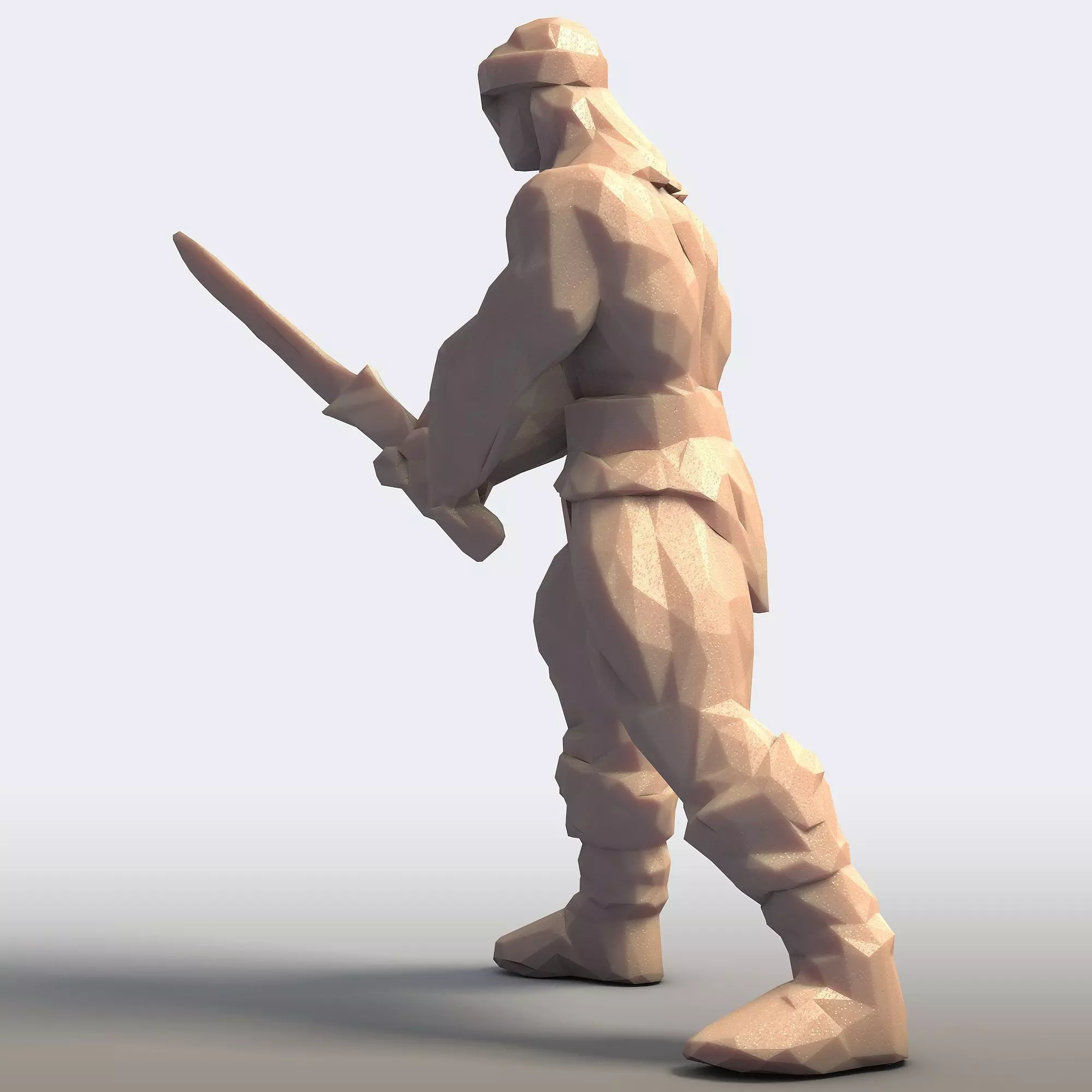 Conan Varvar Low Poly 3D print model_2