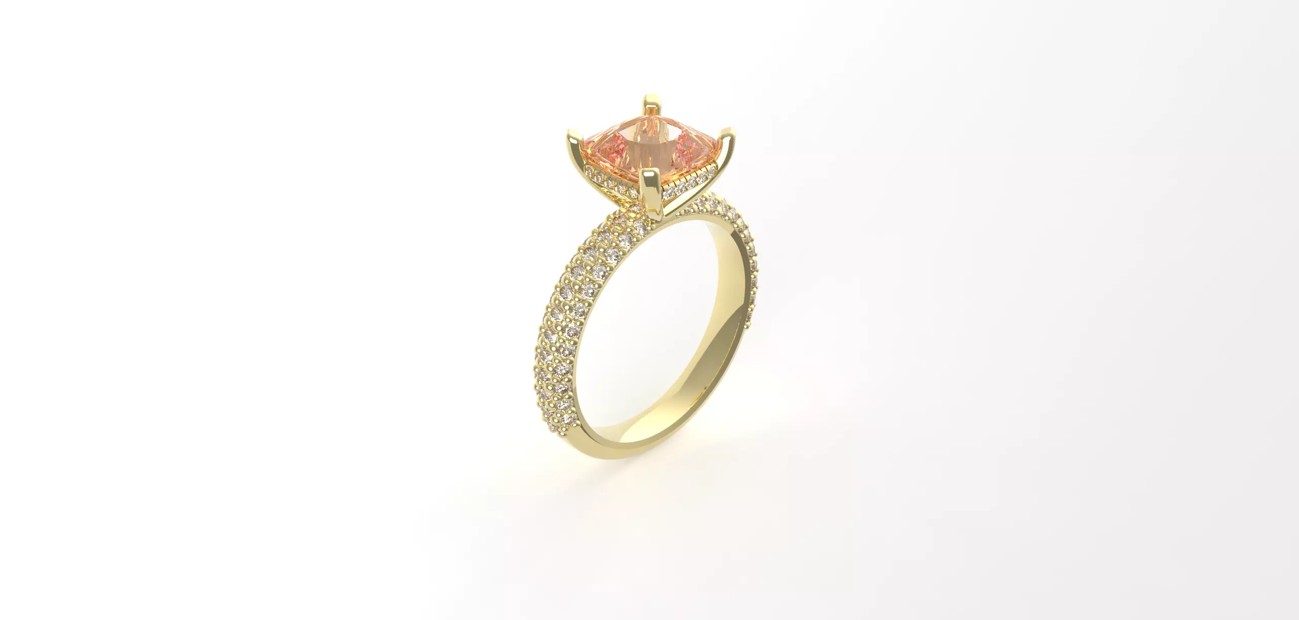 Anello donna pave e centrale 3D print model