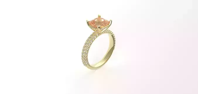 Anello donna pave e centrale