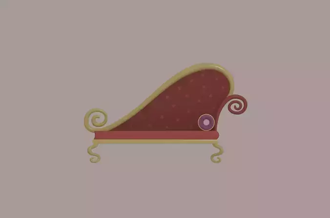 Fainting Couch Low-poly 3D model