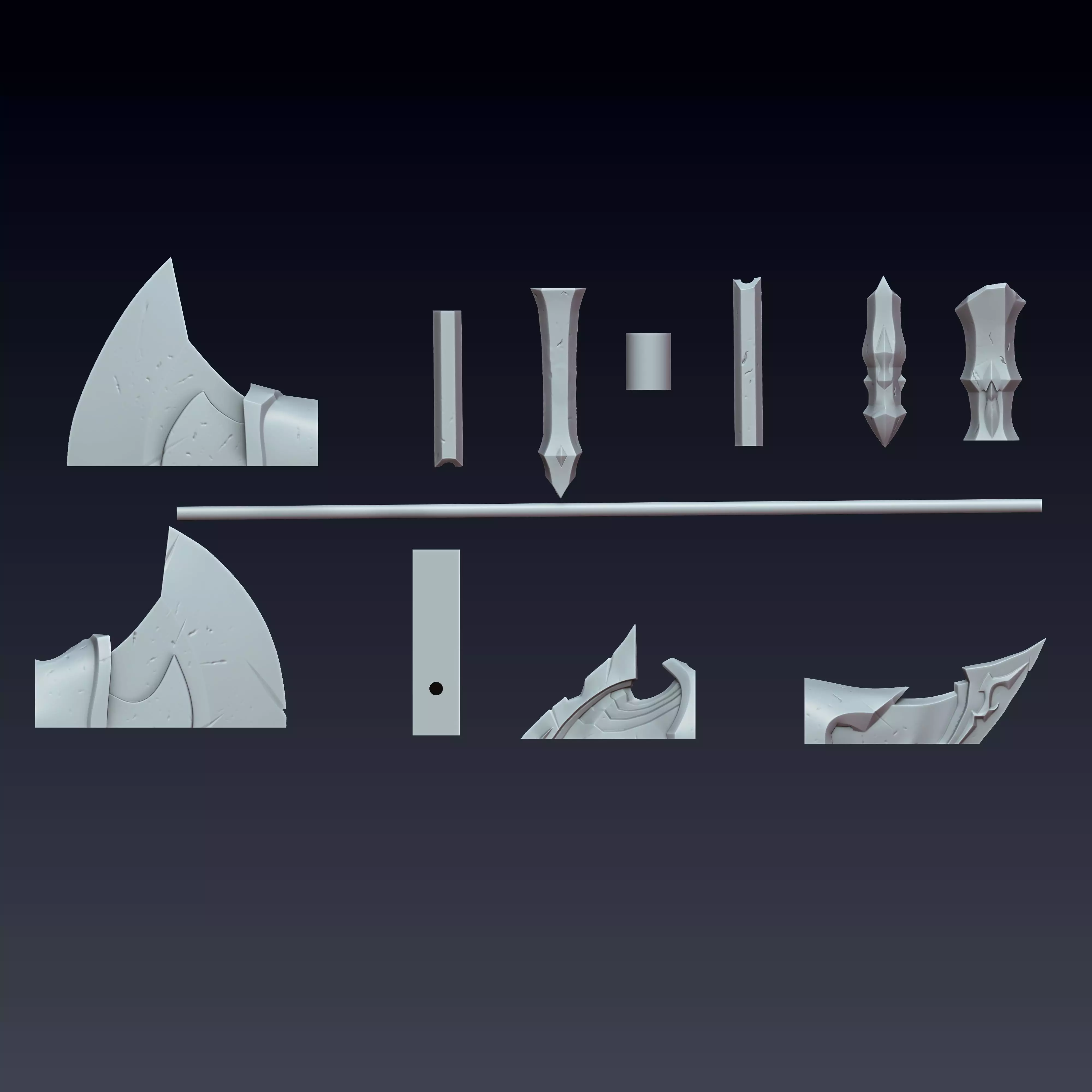  Iron Axe  Solo Leveling 3D print model_7