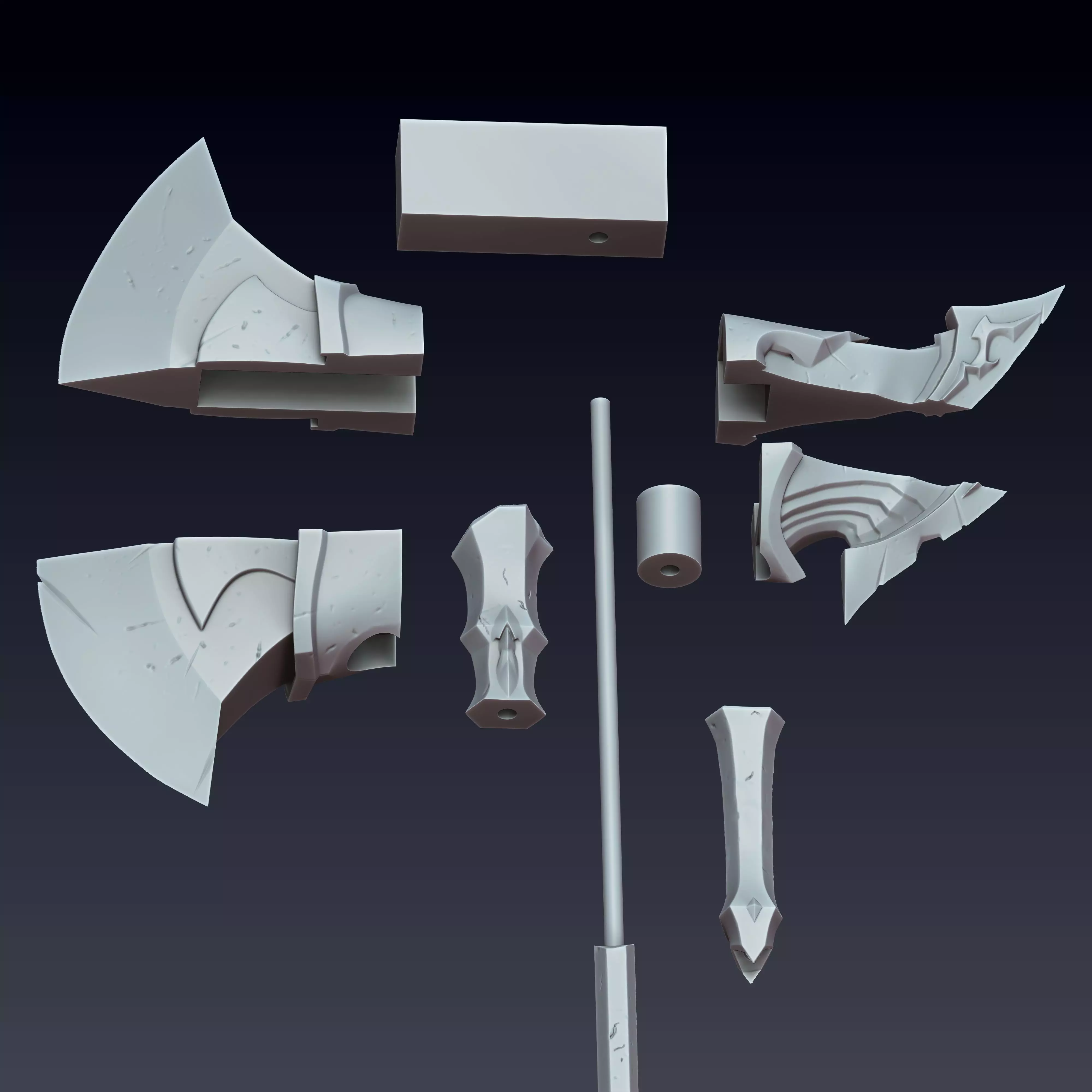  Iron Axe  Solo Leveling 3D print model_8