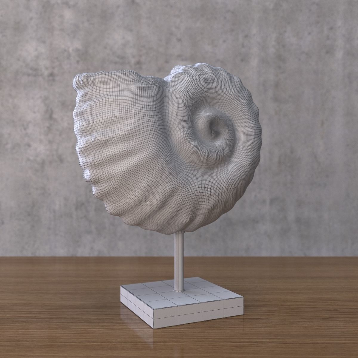 Plaster figure of seashells 3D model_2
