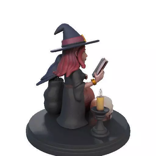 2416Halloween Witch with Skull Raven and Pumpkin 3D print model_18