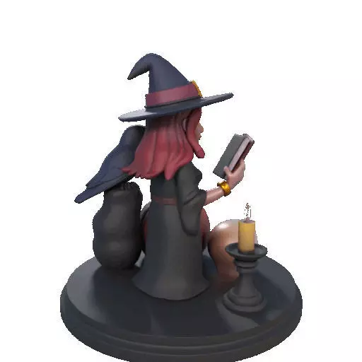 2416Halloween Witch with Skull Raven and Pumpkin 3D print model_19