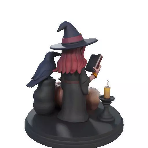 2416Halloween Witch with Skull Raven and Pumpkin 3D print model_21