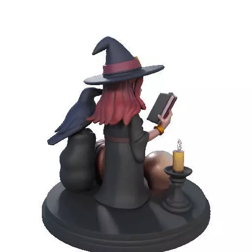 2416Halloween Witch with Skull Raven and Pumpkin 3D print model_20