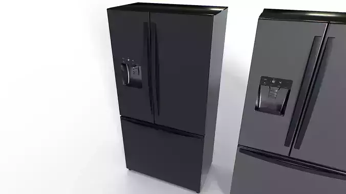 American fridge set 2 Low-poly 3D model 7