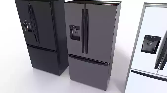 American fridge set 2 Low-poly 3D model 6