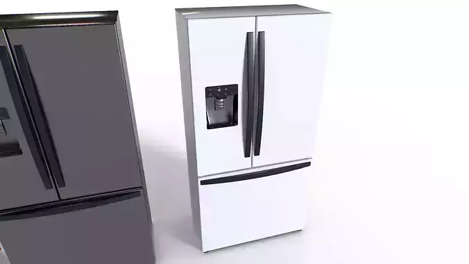 American fridge set 2 Low-poly 3D model 4