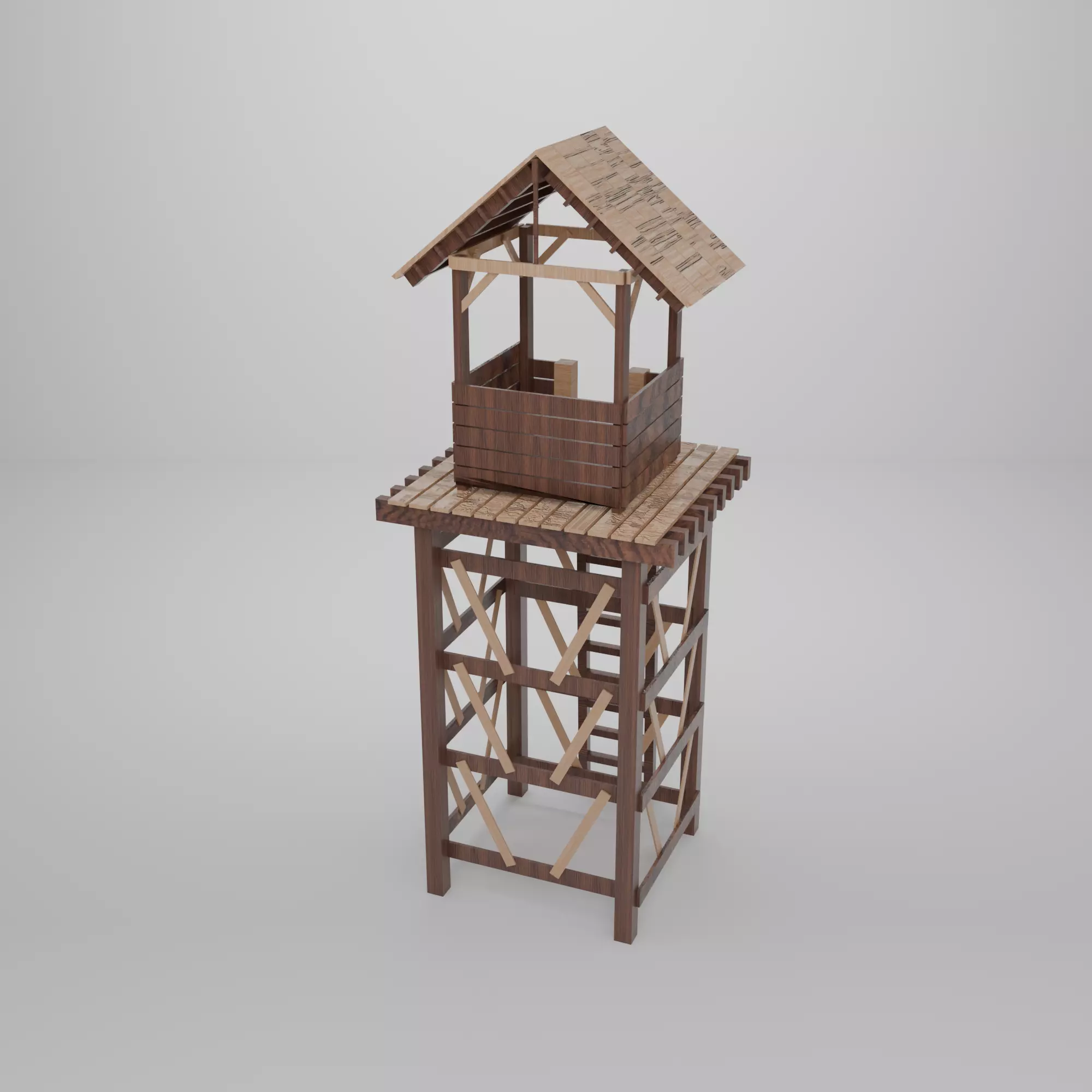 Low Poly Tower Low-poly 3D model_6