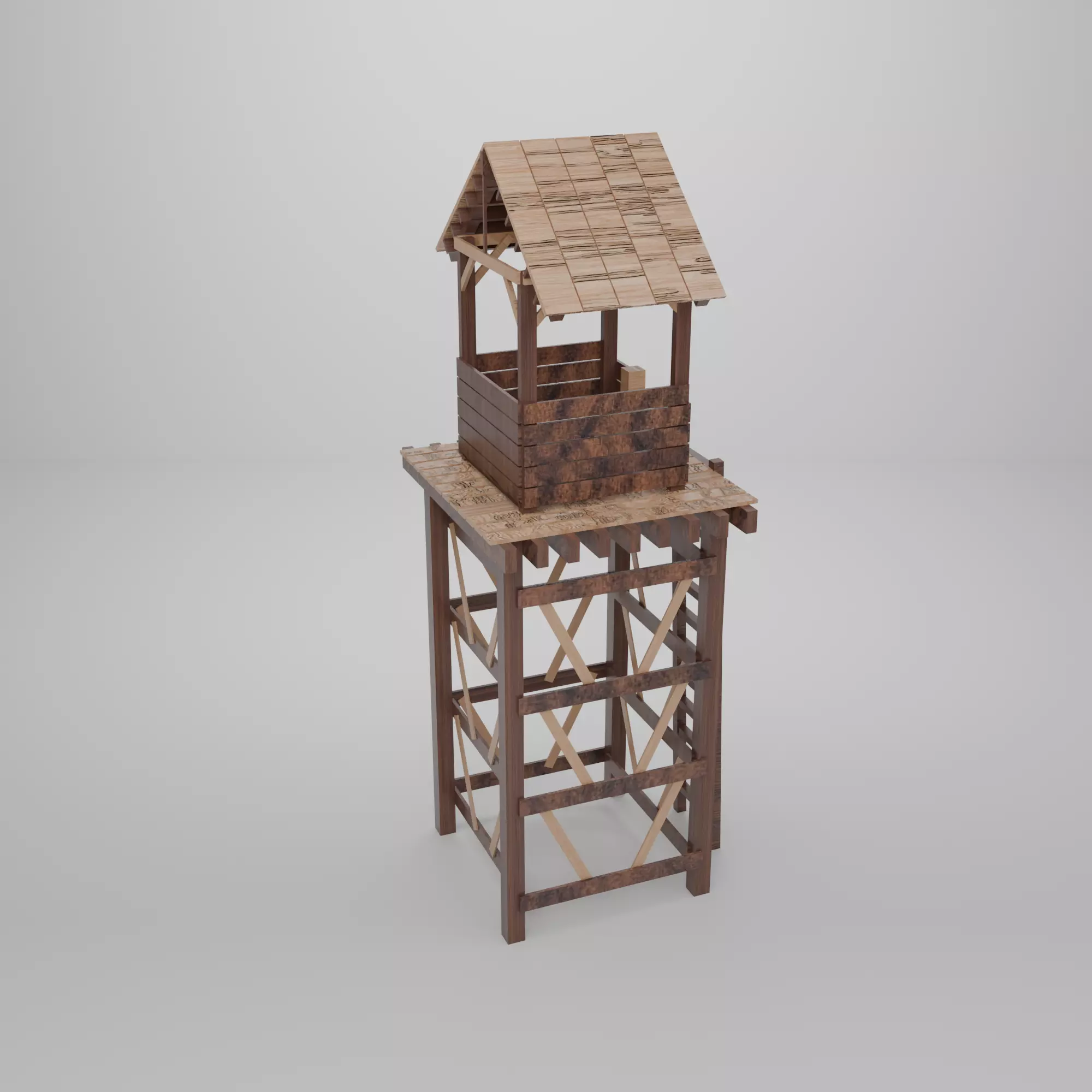 Low Poly Tower Low-poly 3D model_4