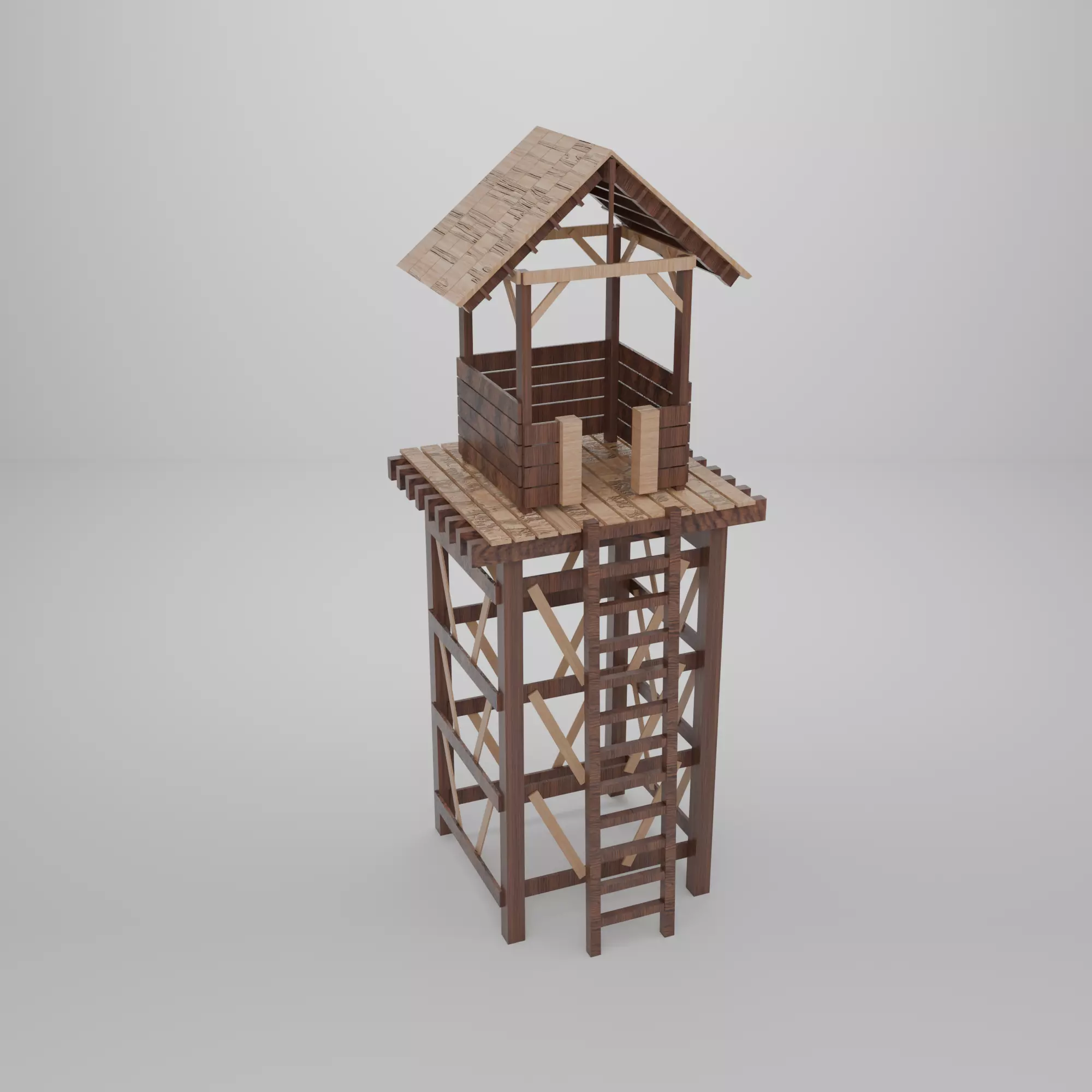 Low Poly Tower Low-poly 3D model_1
