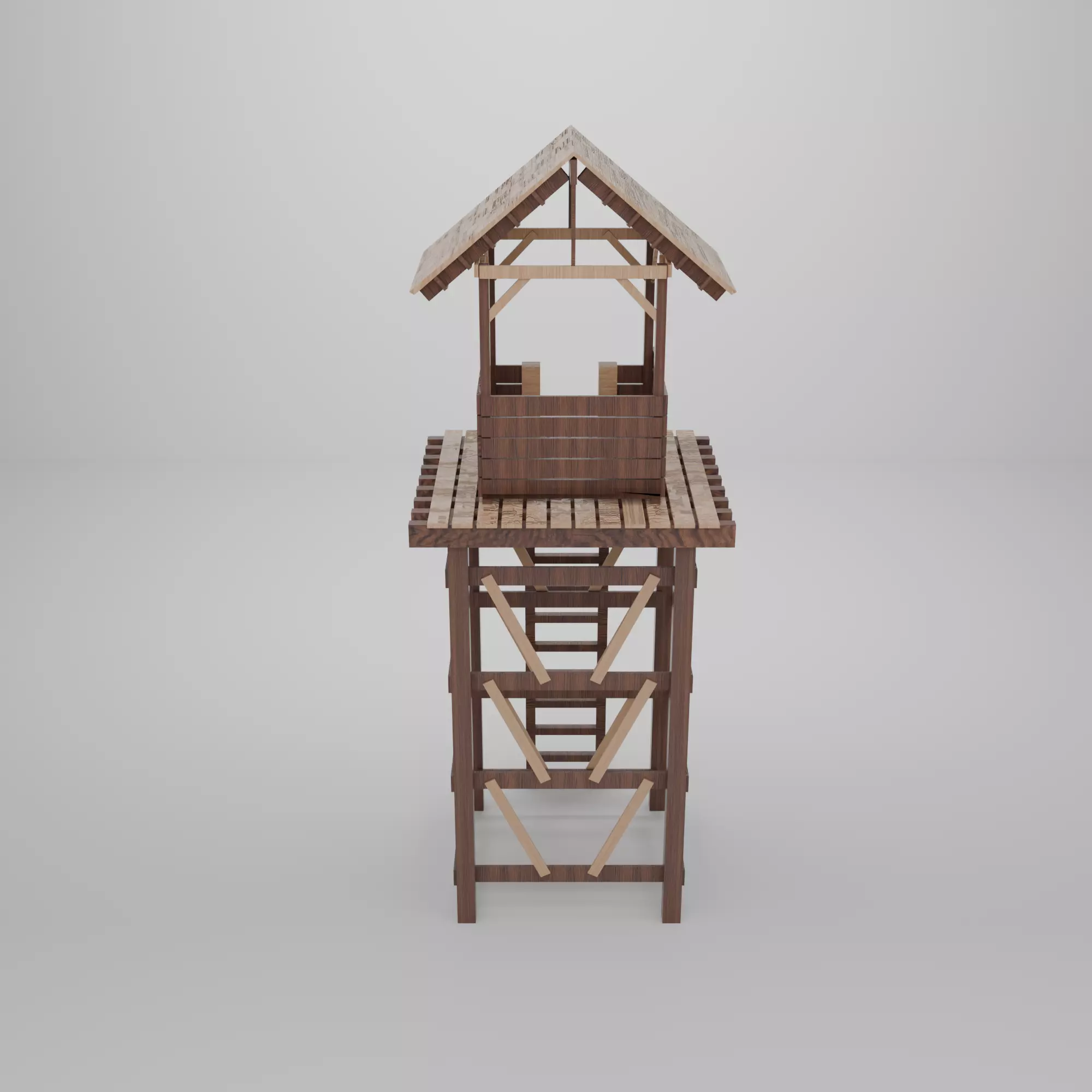 Low Poly Tower Low-poly 3D model_7