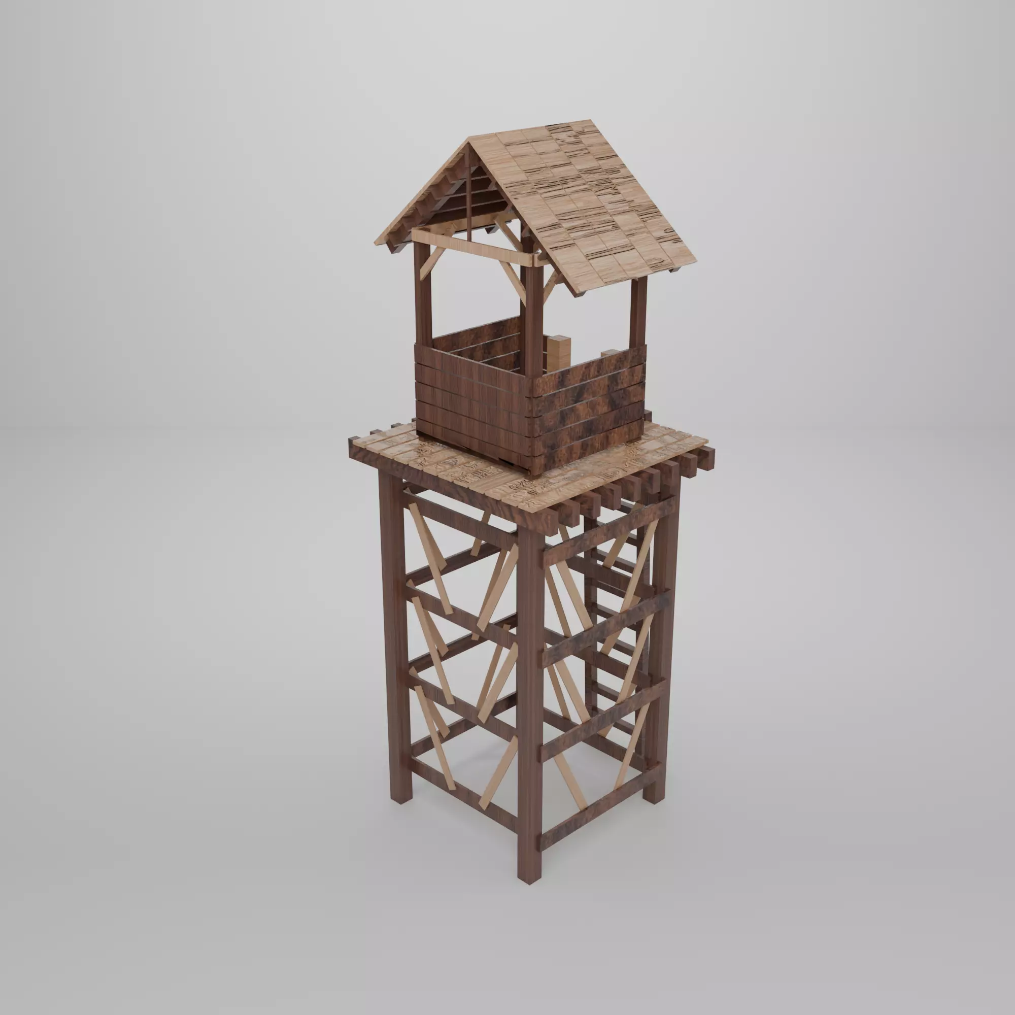 Low Poly Tower Low-poly 3D model_5