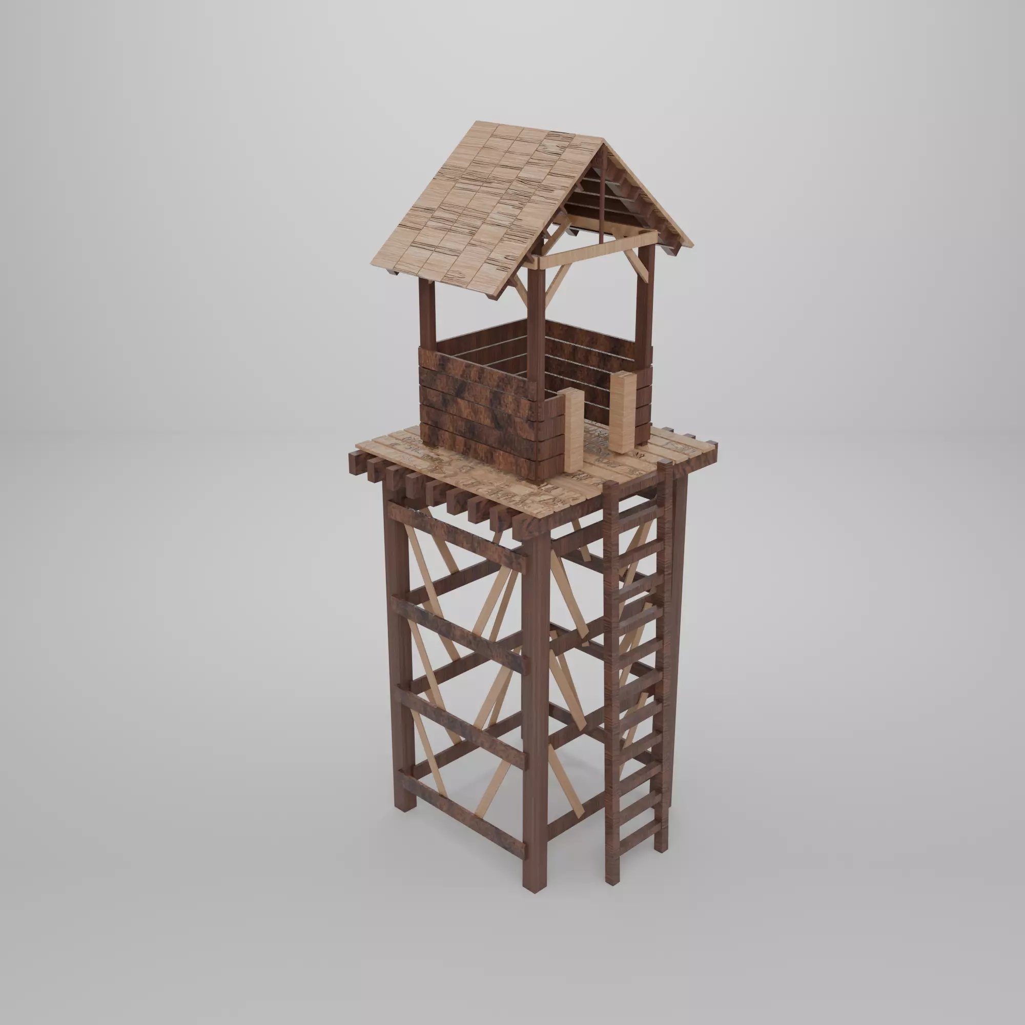 Low Poly Tower Low-poly 3D model_2