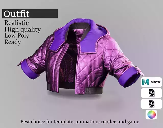 Purple Puffer Crop Jacket