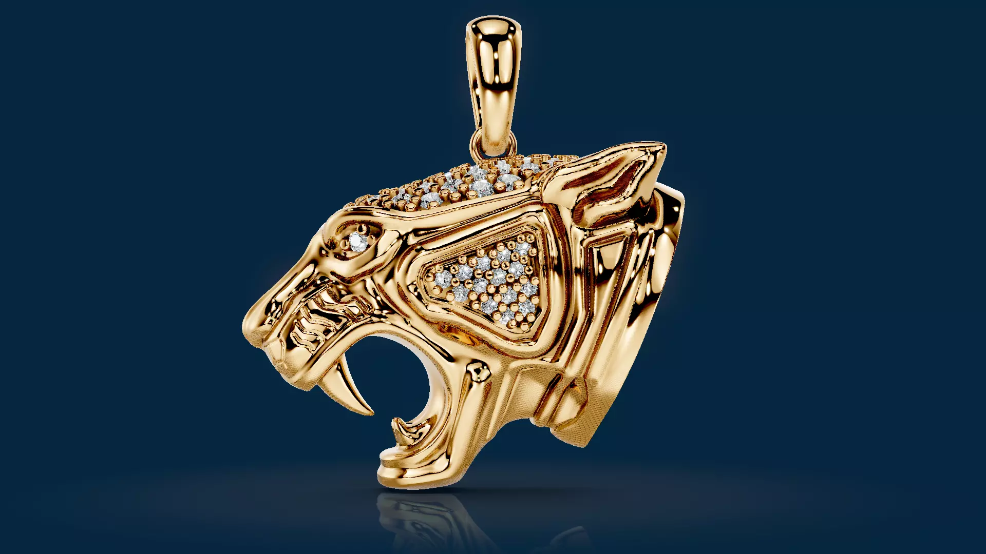 Modern design Panther Pendant 3D print model_1