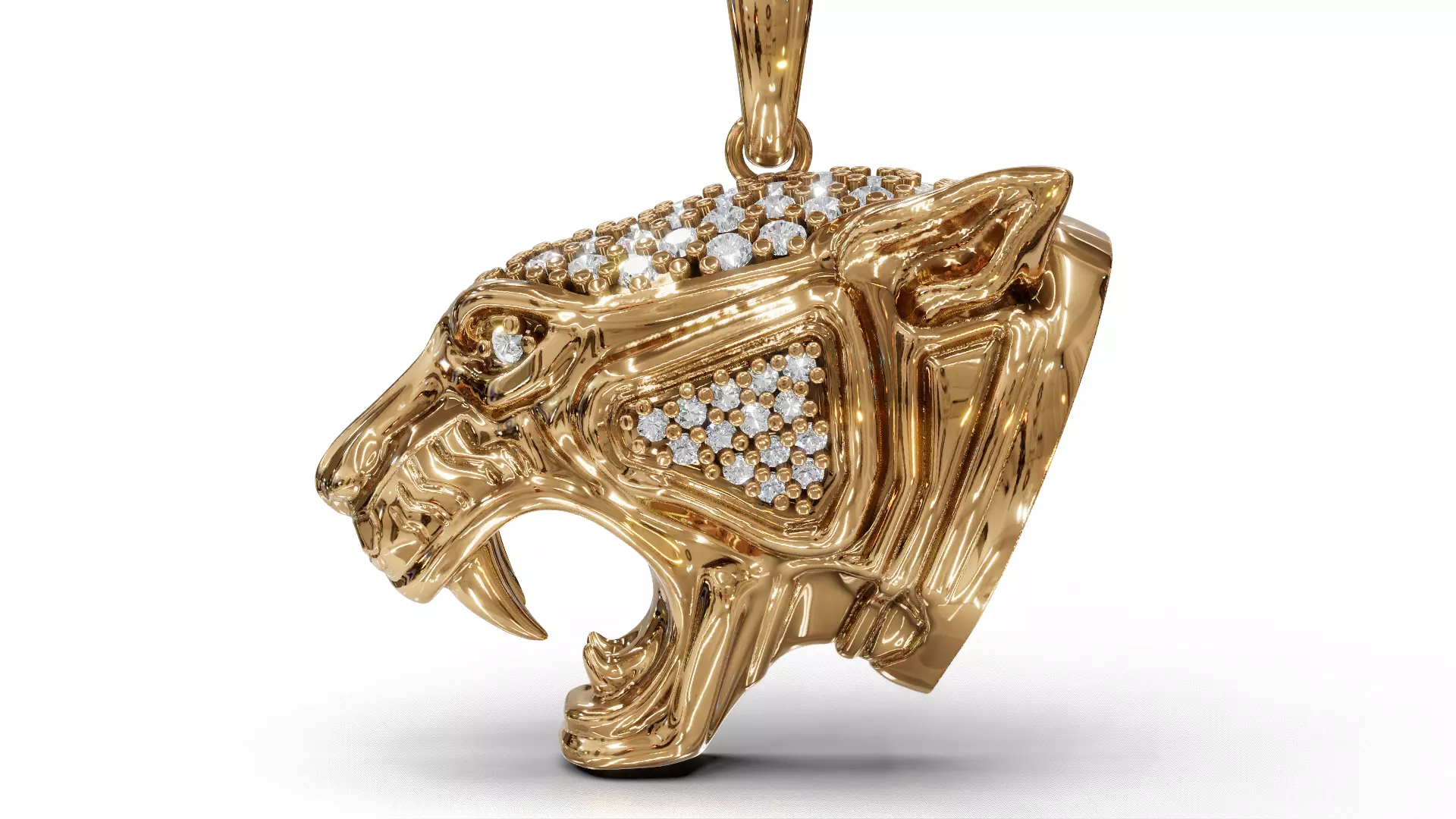 Modern design Panther Pendant 3D print model_3