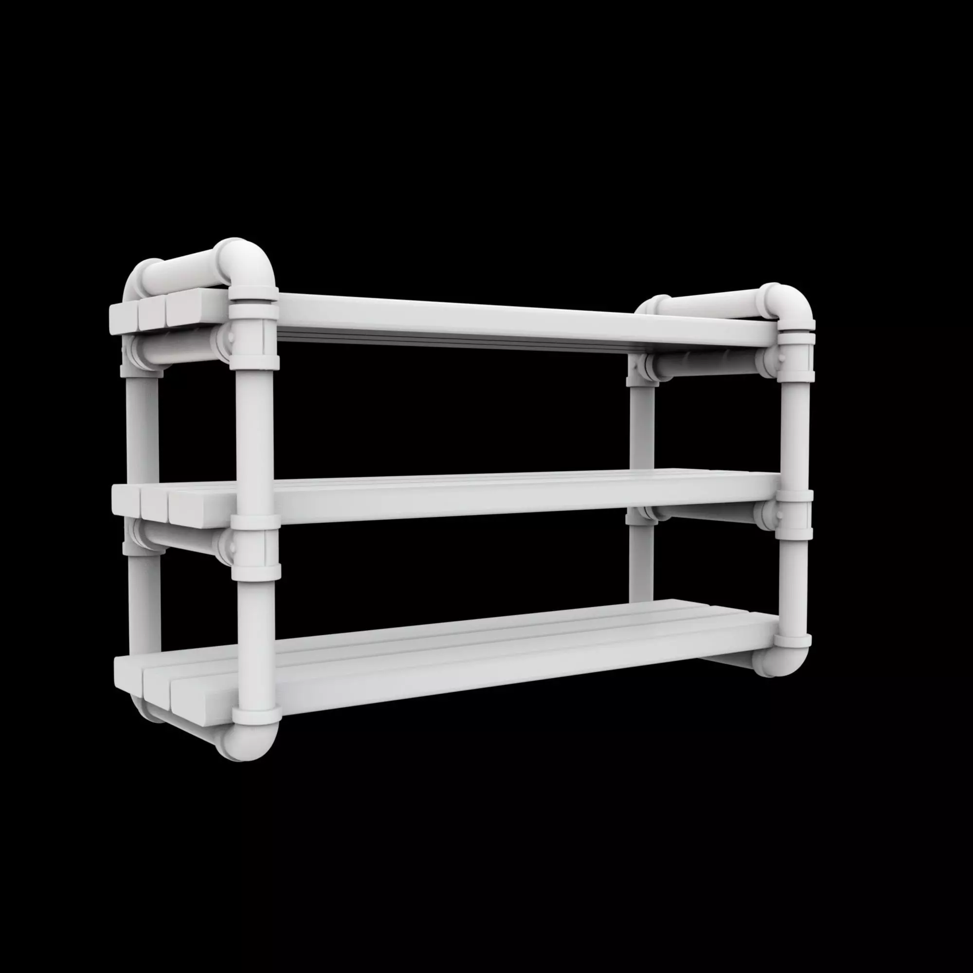 Industrial Pipe Shelf 3D Printable Model 3D print model