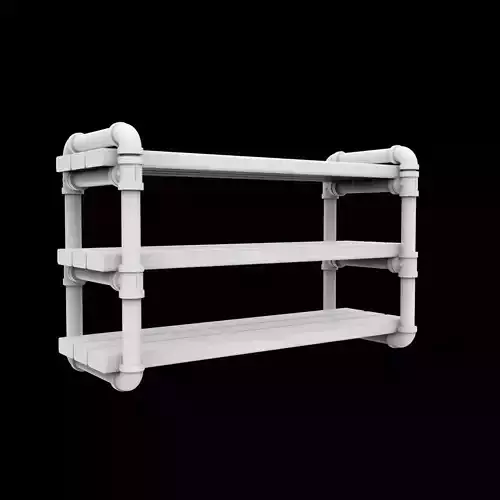 Industrial Pipe Shelf 3D Printable Model