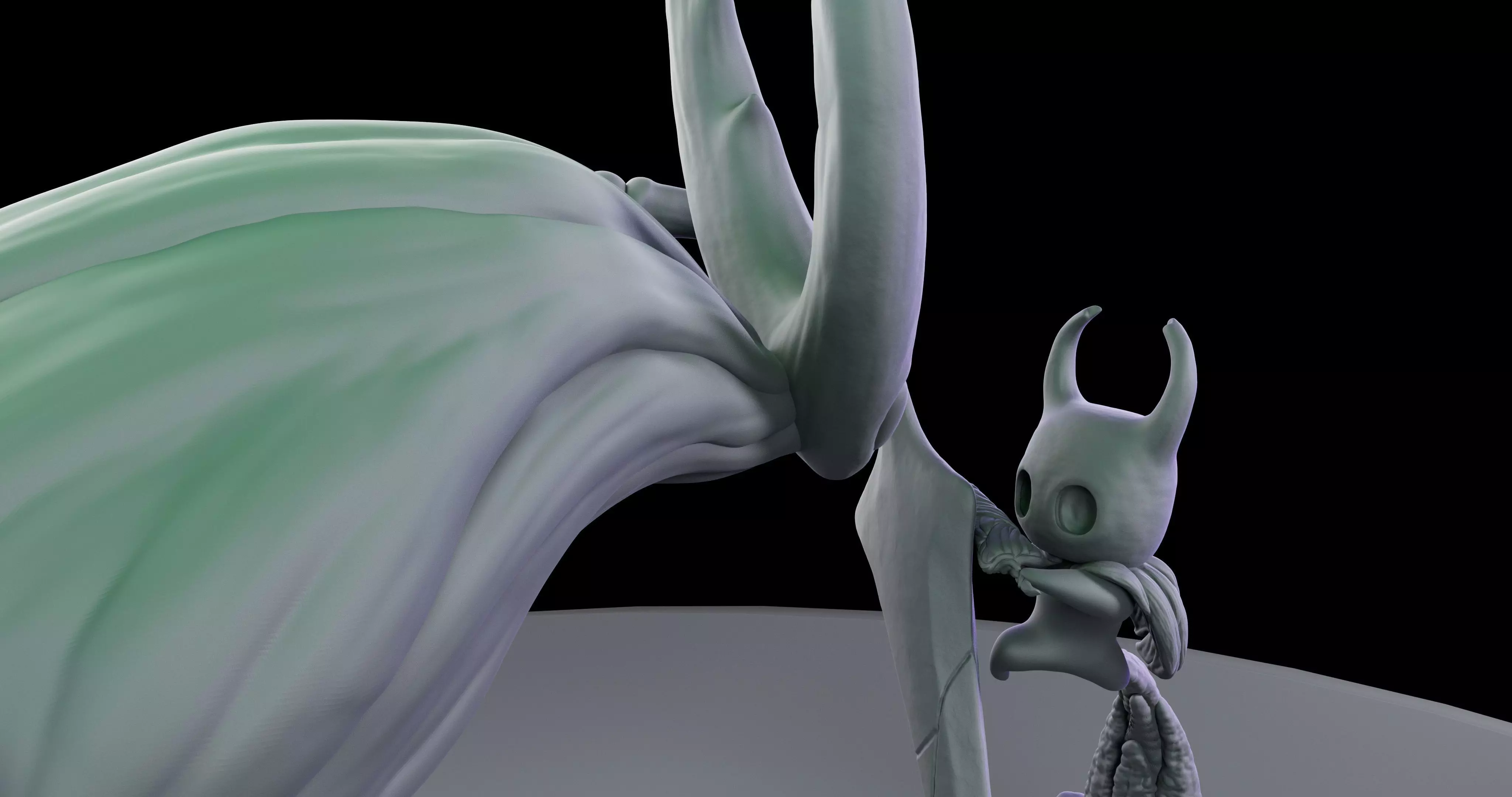 Hollow Knight - Knight vs Vessel Statue 3D print model_1