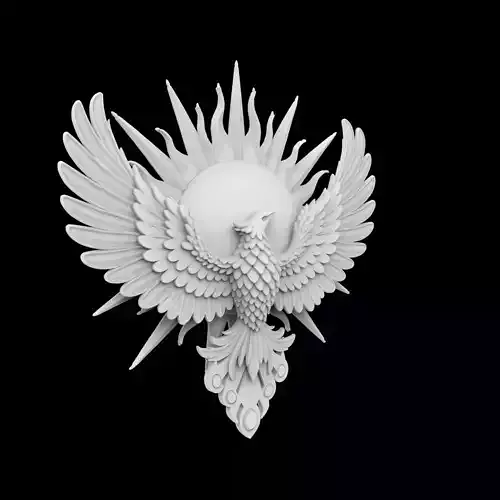 Phoenix and Sun Pendant 3D Printable Model 