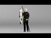 000290 Fisherman Holding Fish and Rod 0916 3dp 3D print model_1