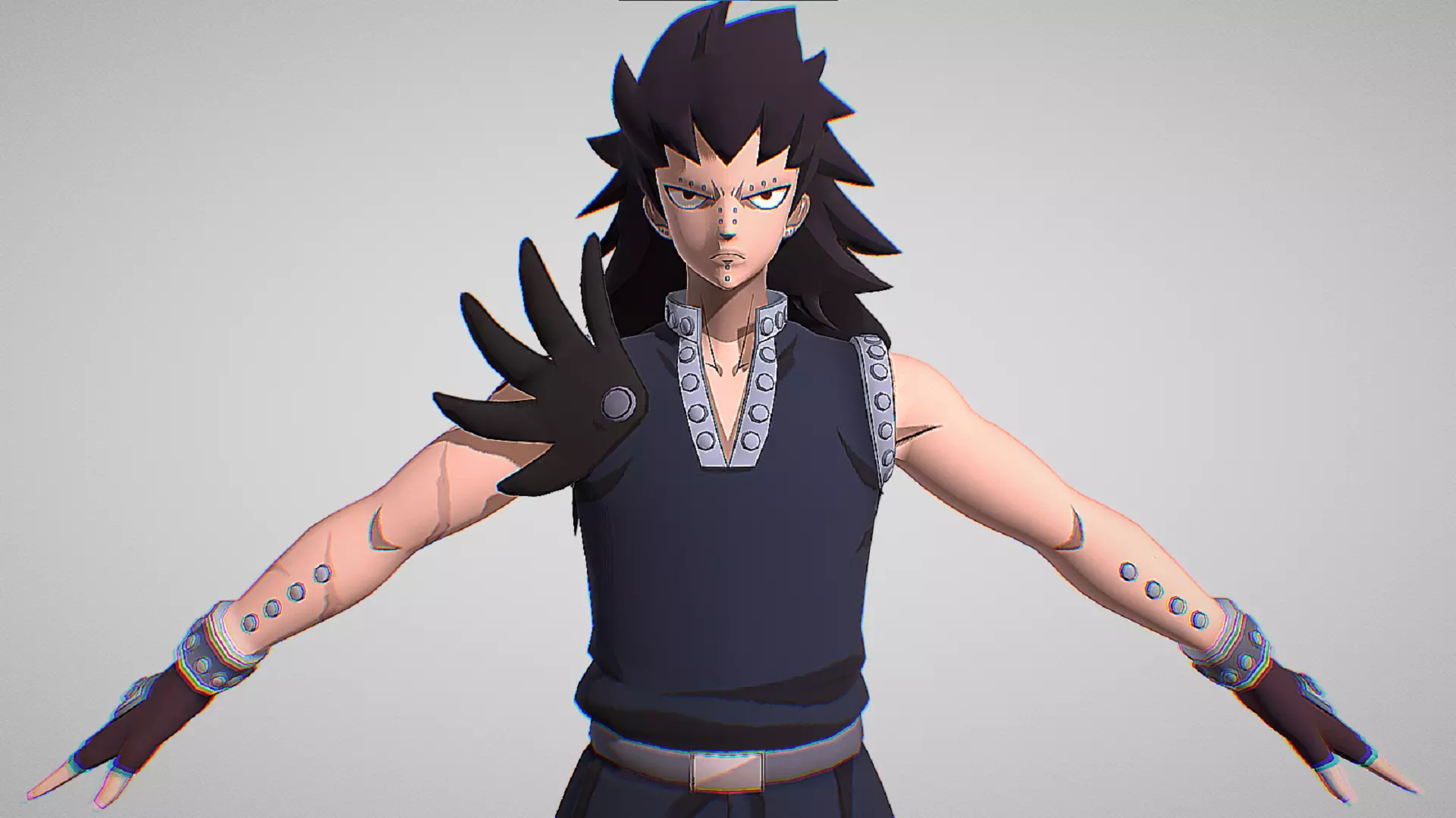Gajeel Redfox - Fairy Tail - Fierce Fight Low-poly 3D model_0