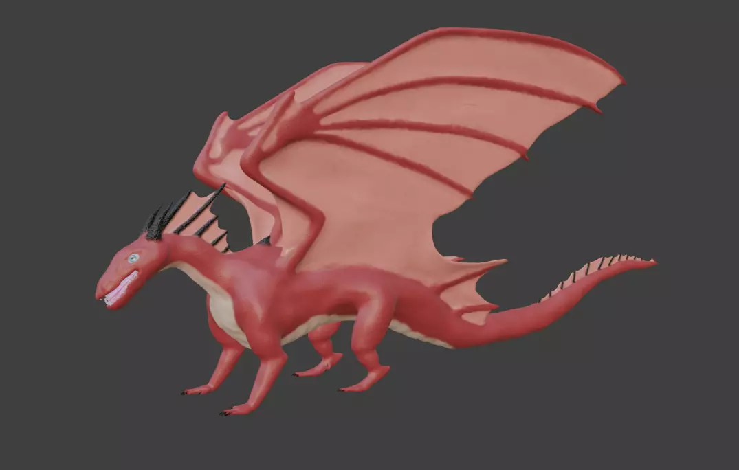 Red Dragon Free low-poly 3D model