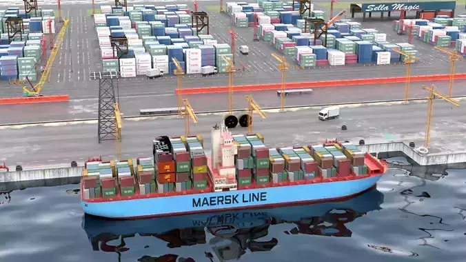 Large Cargo Port Shipyard container ship